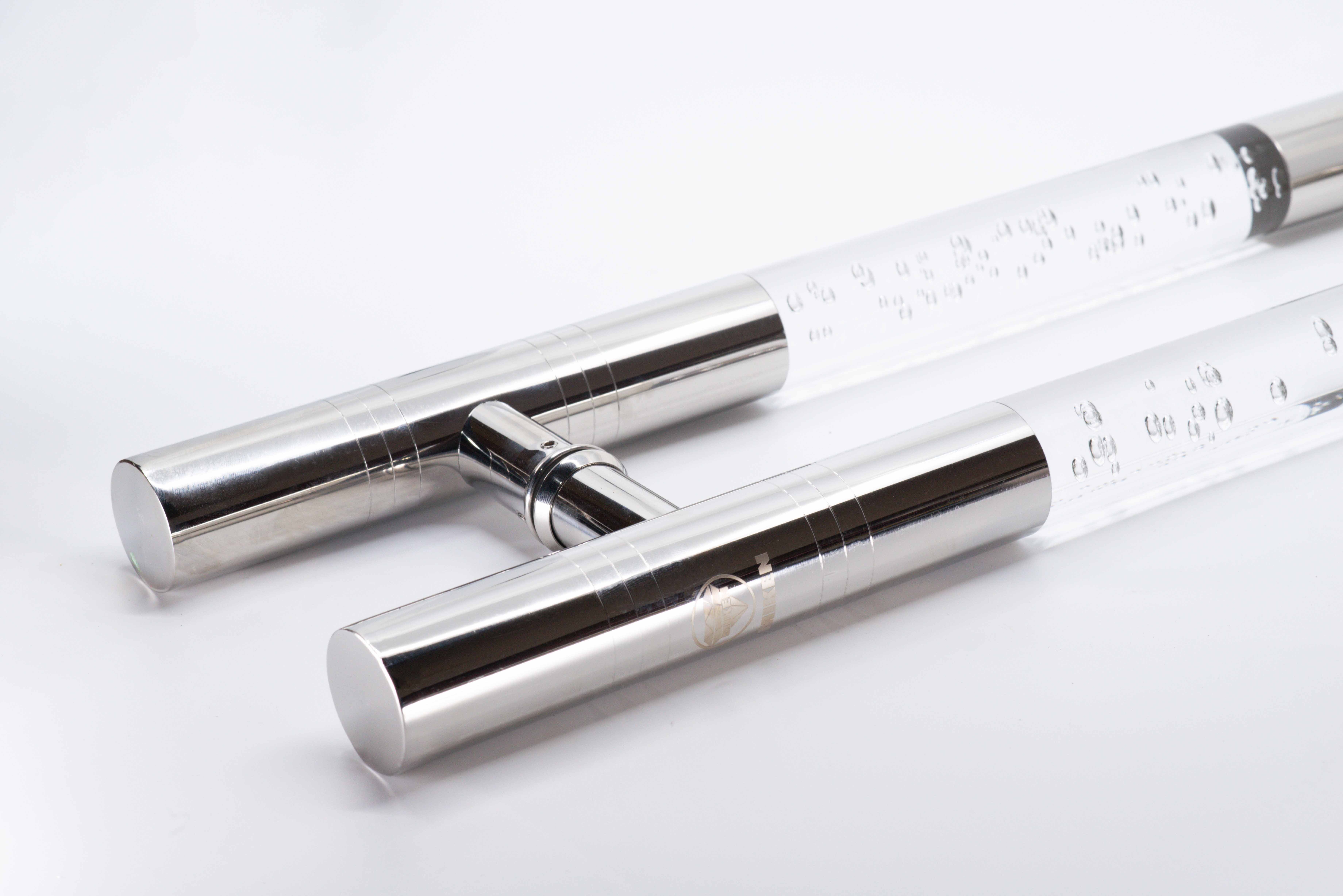 Tay nắm cửa kính mica bọt biển - Inox